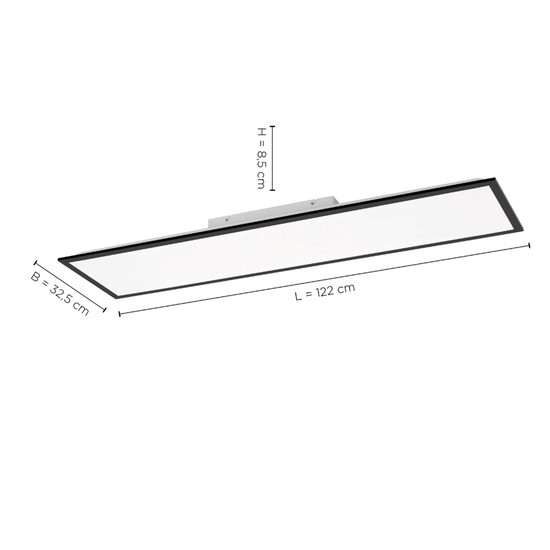 JUST LIGHT FLAT LED Deckenleuchte CCT Dimmbar 36W schwarz 14757-18