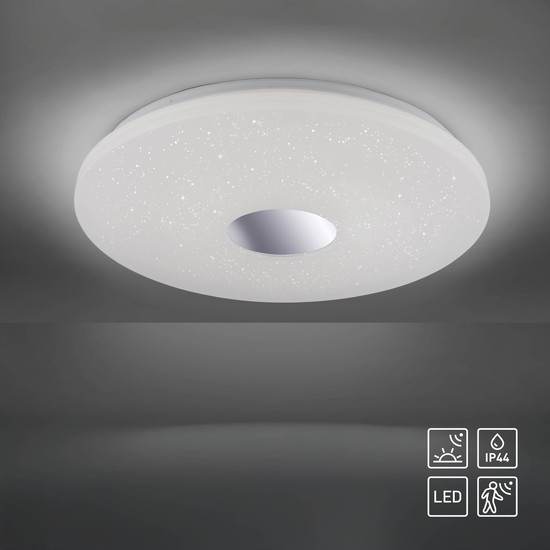 JUST LIGHT LAVINIA LED Deckenleuchte Warmweiss 40W chrom IP44 14822-17
