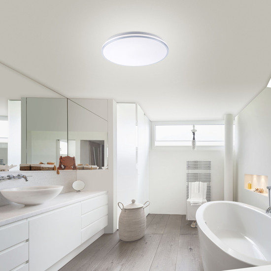 JUST LIGHT ISABELL LED Deckenleuchte Warmweiss 22W chrom IP44 14844-17