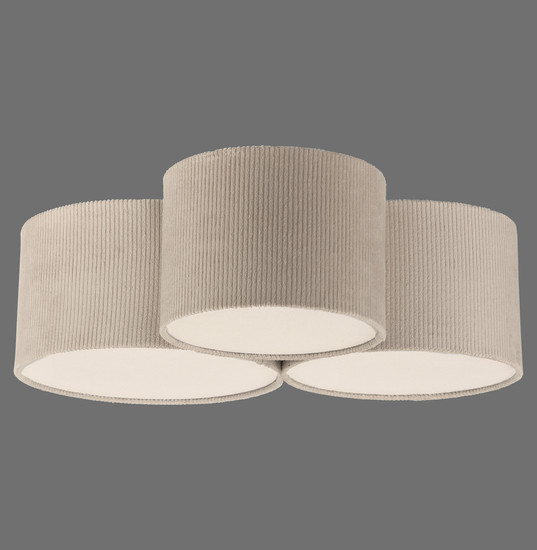 JUST LIGHT DURO Deckenleuchte E27 max. 10W 3-fach sand 14890-39