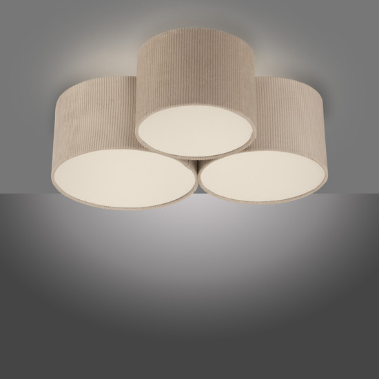 JUST LIGHT DURO Deckenleuchte E27 max. 10W 3-fach sand 14890-39