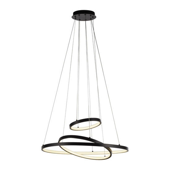 JUST LIGHT CERCHI LED Pendelleuchte Warmweiss 45W schwarz 15070-18