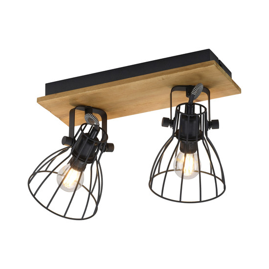 JUST LIGHT TARO Deckenleuchte E14 max. 10W 2-fach schwarz 15118-18