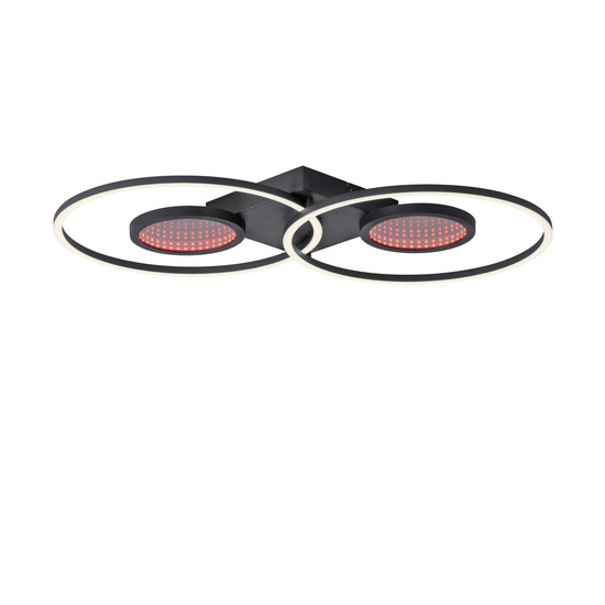 JUST LIGHT TUNEL LED Deckenleuchte CCT Dimmbar 35,8W 2-fach schwarz 15160-18