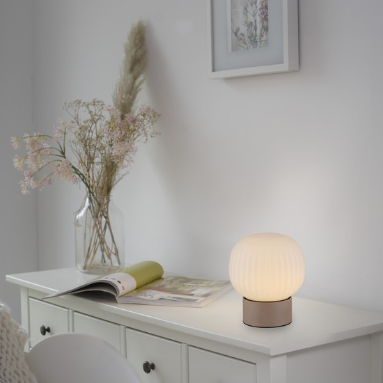 JUST LIGHT NAMI LED Tischleuchte Warmweiss Dimmbar 5W sand 15175-39