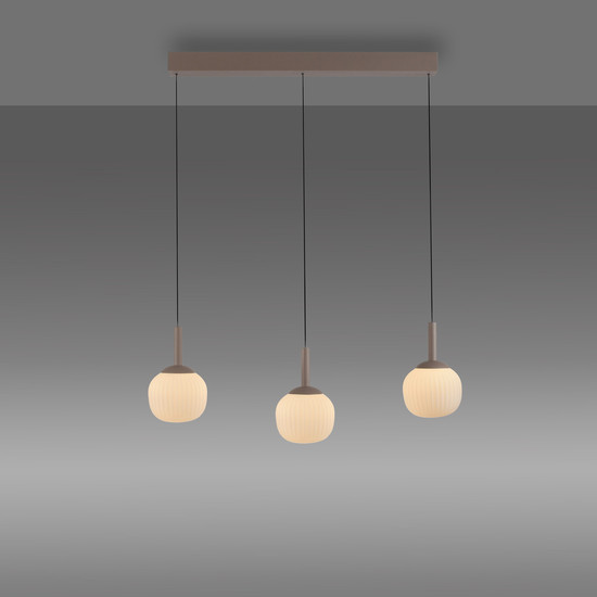 JUST LIGHT NAMI LED Pendelleuchte Warmweiss Dimmbar 15W 3-fach sand 15177-39