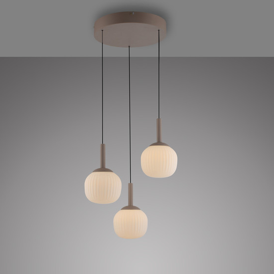 JUST LIGHT NAMI LED Pendelleuchte Warmweiss Dimmbar 15W 3-fach sand 15178-39