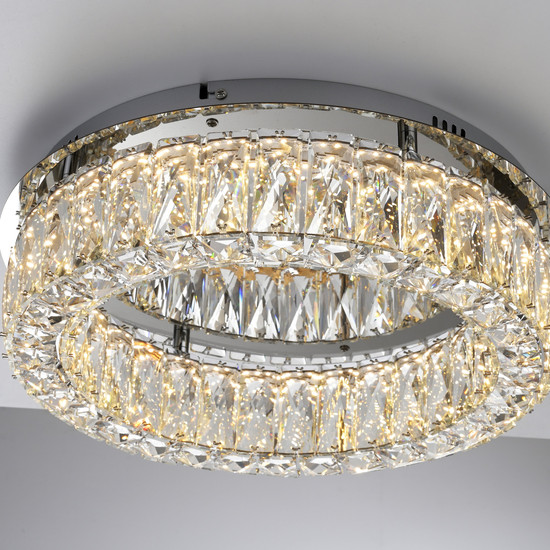 JUST LIGHT KULUNKA LED Deckenleuchte Warmweiss Dimmbar 21,5W chrom 15204-17