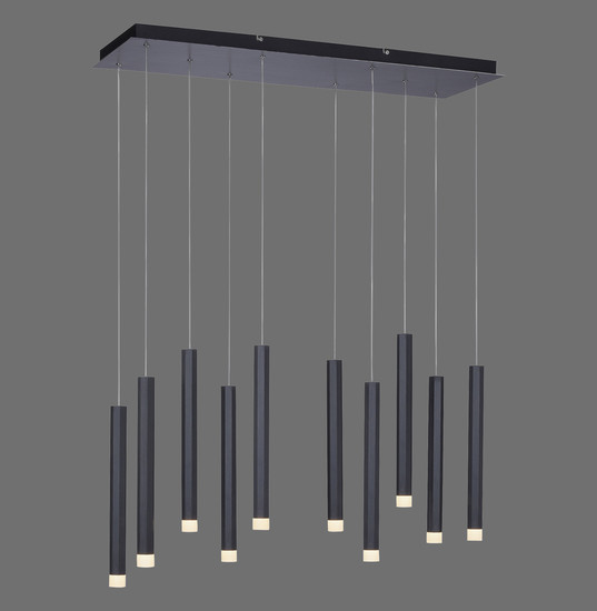 JUST LIGHT BRUNO LED Pendelleuchte Warmweiss 48W 10-fach schwarz 15206-18
