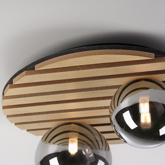 JUST LIGHT GERDA STIKA Deckenleuchte G9 max. 5W 2-fach Holz-natur 15208-79