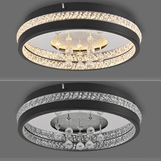 JUST LIGHT HANNI LED Deckenleuchte Warmweiss 20W schwarz 15217-18