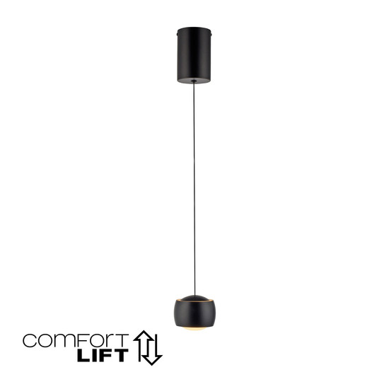 JUST LIGHT BALLINI LED Pendelleuchte Warmweiss 5,2W schwarz 15260-18