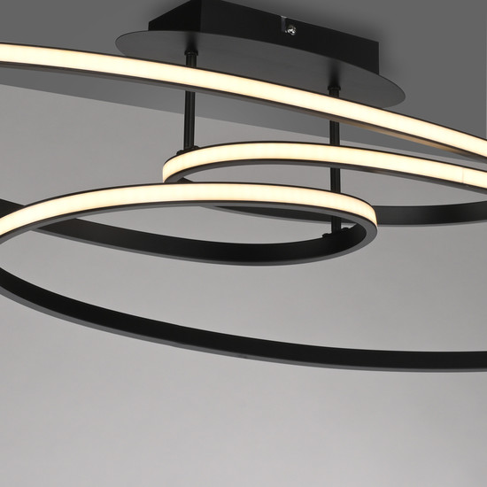 JUST LIGHT LUMACA LED Deckenleuchte Warmweiss 33W schwarz 15321-18