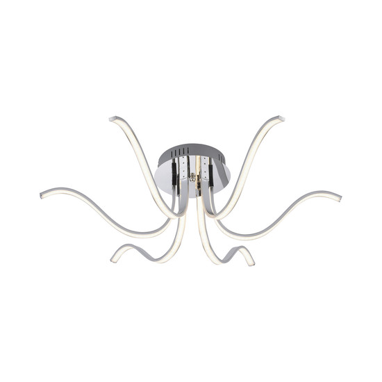 JUST LIGHT VALERIE LED Deckenleuchte Warmweiss 27W 6-fach chrom 15342-17