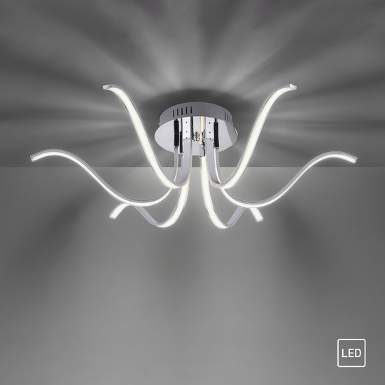 JUST LIGHT VALERIE LED Deckenleuchte Warmweiss 27W 6-fach chrom 15342-17
