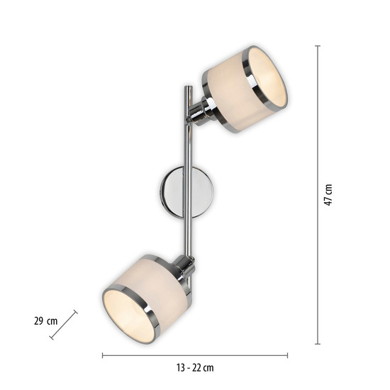 JUST LIGHT ACCOR Deckenleuchte E14 max. 25W 2-fach chrom 15372-17