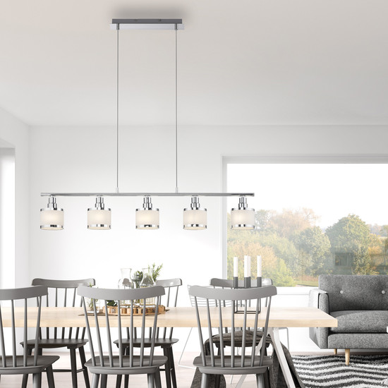 JUST LIGHT ACCOR Pendelleuchte E14 max. 25W 5-fach chrom 15375-17