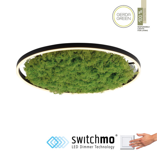 JUST LIGHT GERDA RITUS LED Deckenleuchte Warmweiss Dimmbar 28W moos 15392-66