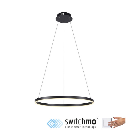 JUST LIGHT RITUS LED Pendelleuchte Warmweiss Dimmbar 28W anthrazit 15394-13