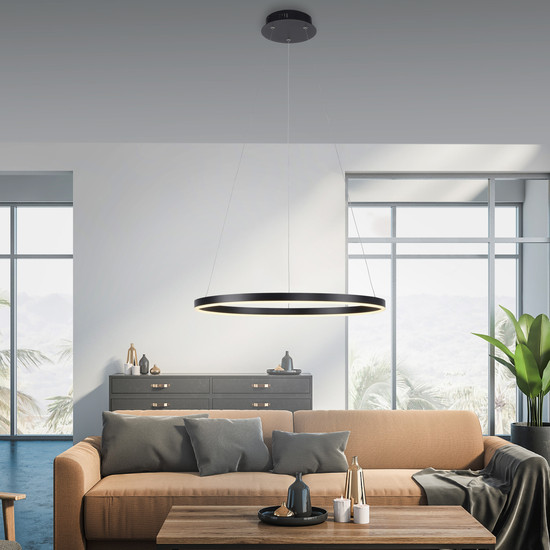 JUST LIGHT RITUS LED Pendelleuchte Warmweiss Dimmbar 28W anthrazit 15394-13