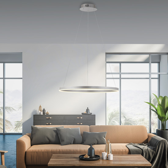 JUST LIGHT RITUS LED Pendelleuchte Warmweiss Dimmbar 28W aluminium 15394-95