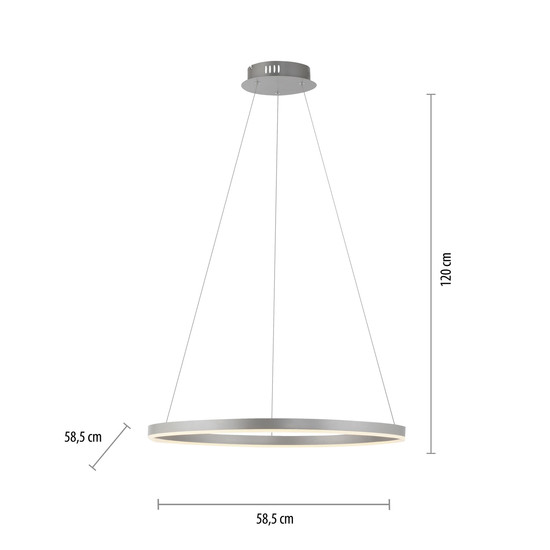 JUST LIGHT RITUS LED Pendelleuchte Warmweiss Dimmbar 28W aluminium 15394-95