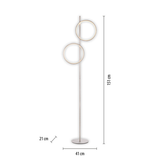 JUST LIGHT MINI RITUS LED Stehleuchte Warmweiss 21W 2-fach silber 15396-21