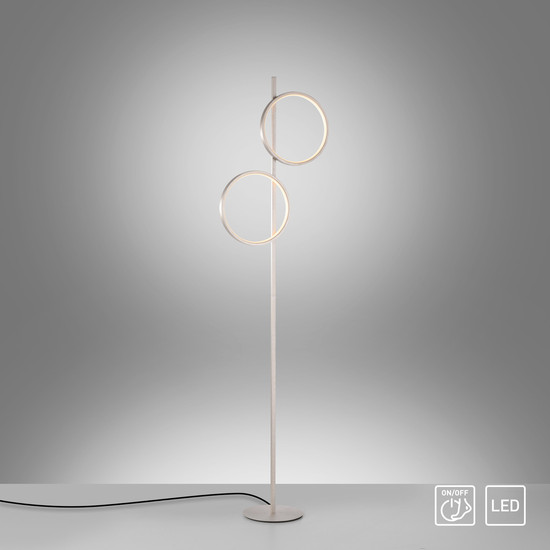 JUST LIGHT MINI RITUS LED Stehleuchte Warmweiss 21W 2-fach silber 15396-21