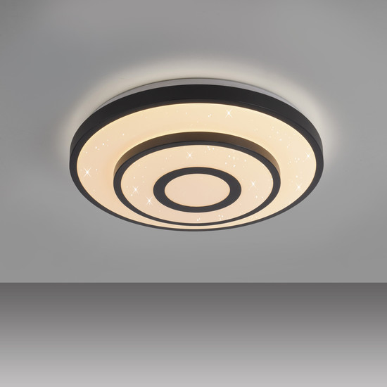 JUST LIGHT TURANUS LED Deckenleuchte Warmweiss 17W schwarz 15454-18