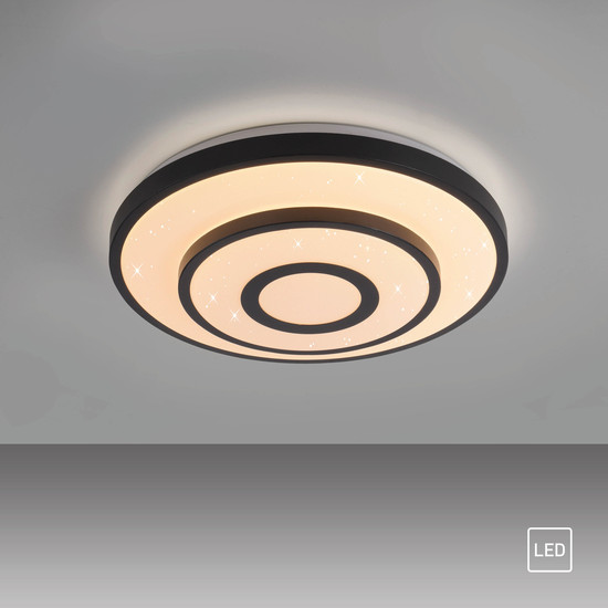 JUST LIGHT TURANUS LED Deckenleuchte Warmweiss 17W schwarz 15454-18
