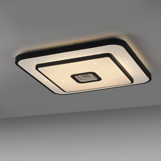 JUST LIGHT TURANUS LED Deckenleuchte Warmweiss 23W schwarz 15457-18
