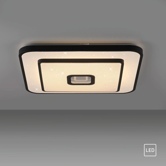 JUST LIGHT TURANUS LED Deckenleuchte Warmweiss 23W schwarz 15457-18