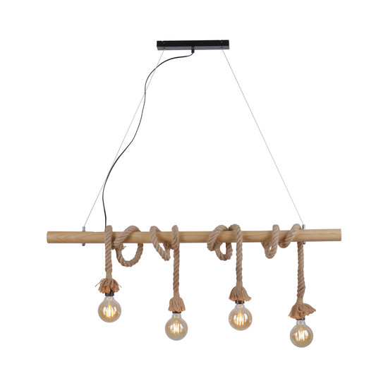 JUST LIGHT ROPE Pendelleuchte E27 max. 15W 4-fach schwarz 15483-18
