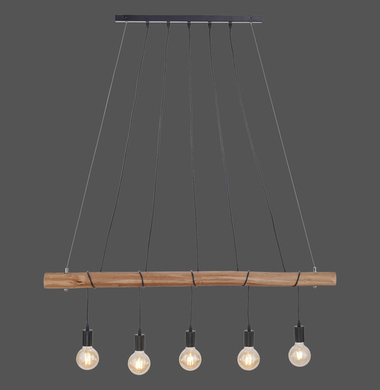 JUST LIGHT DAMIAN Pendelleuchte E27 max. 60W 5-fach schwarz 15515-18