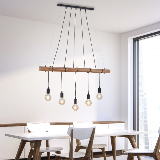 JUST LIGHT DAMIAN Pendelleuchte E27 max. 60W 5-fach schwarz 15515-18