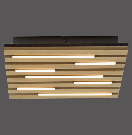 JUST LIGHT AKUSTIK LED Deckenleuchte Warmweiss 10W Holz-natur 15590-79
