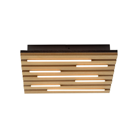 JUST LIGHT AKUSTIK LED Deckenleuchte Warmweiss 10W Holz-natur 15590-79