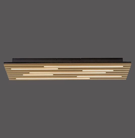 JUST LIGHT AKUSTIK LED Deckenleuchte Warmweiss 25W Holz-natur 15591-79