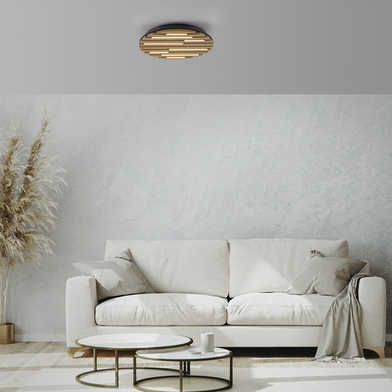 JUST LIGHT AKUSTIK LED Deckenleuchte Warmweiss 12W Holz-natur 15592-79