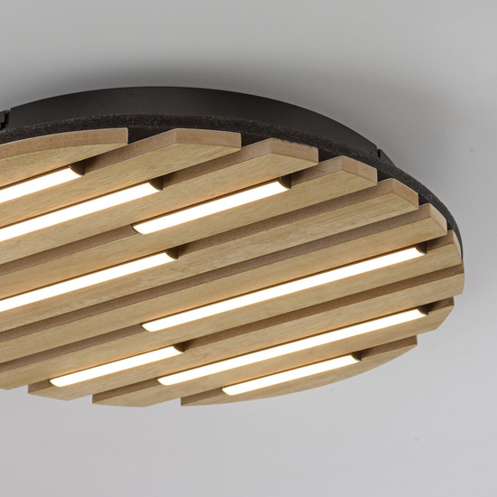 JUST LIGHT AKUSTIK LED Deckenleuchte Warmweiss 12W Holz-natur 15592-79