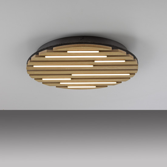 JUST LIGHT AKUSTIK LED Deckenleuchte Warmweiss 12W Holz-natur 15592-79