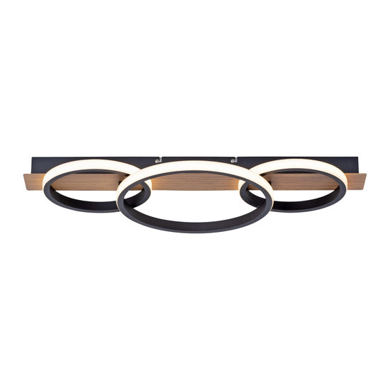JUST LIGHT TROOPER LED Deckenleuchte Warmweiss 37W Holzdekor 15616-78