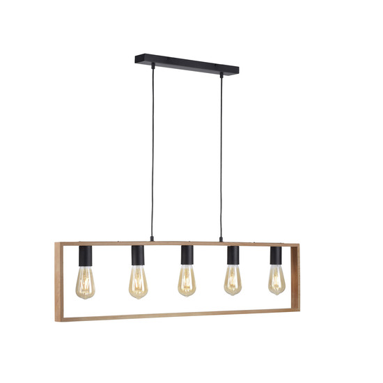 JUST LIGHT FRANKY Pendelleuchte E27 max. 60W 5-fach schwarz 15653-18