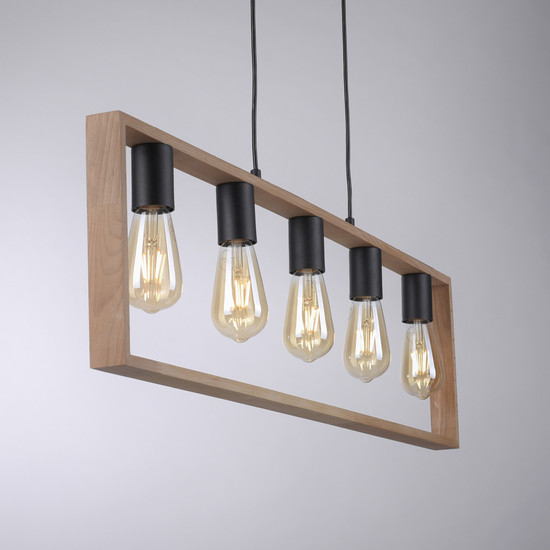 JUST LIGHT FRANKY Pendelleuchte E27 max. 60W 5-fach schwarz 15653-18