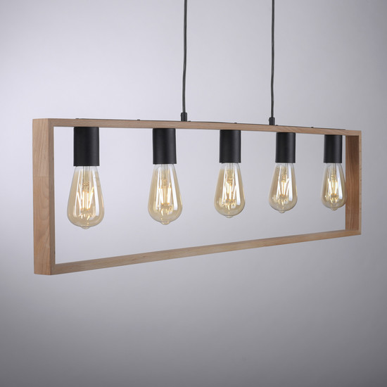 JUST LIGHT FRANKY Pendelleuchte E27 max. 60W 5-fach schwarz 15653-18