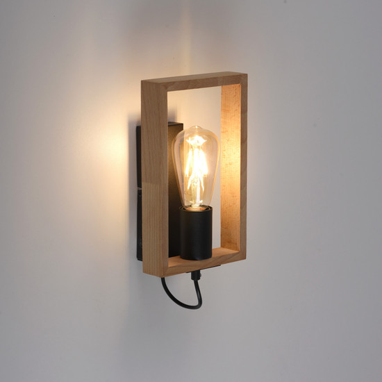 JUST LIGHT FRANKY Wandleuchte E27 max. 60W schwarz 15654-18