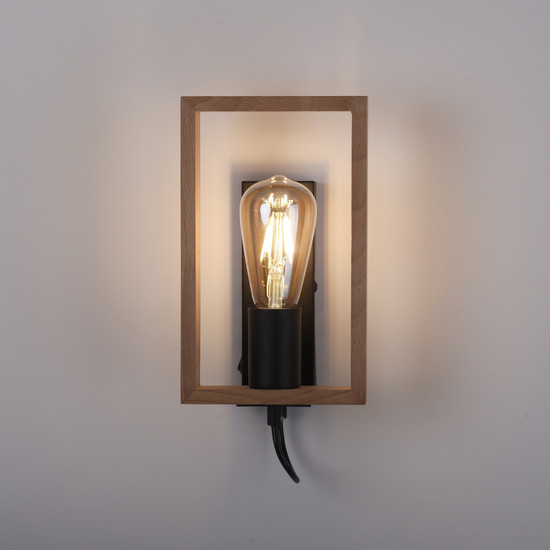 JUST LIGHT FRANKY Wandleuchte E27 max. 60W schwarz 15654-18