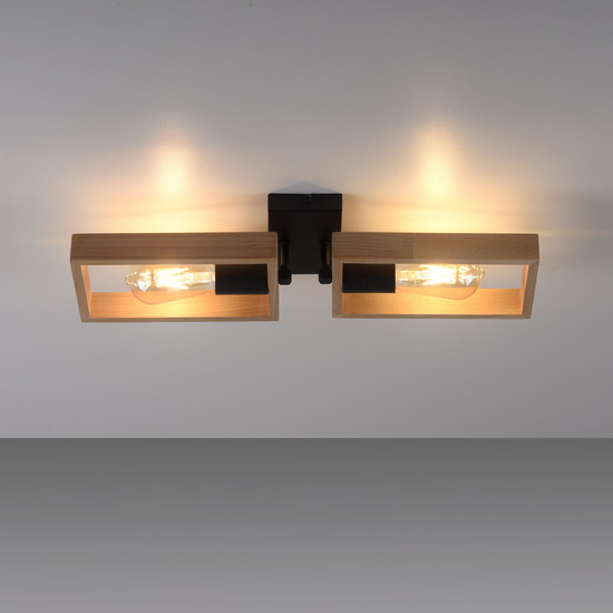 JUST LIGHT FRANKY Wand- und Deckenleuchte E27 max. 60W 2-fach schwarz 15657-18