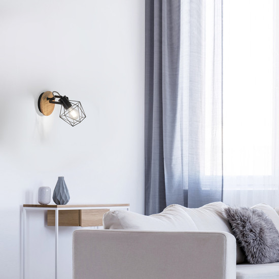 JUST LIGHT JARO Wandleuchte E27 max. 60W Holz-natur 15671-78
