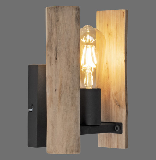 JUST LIGHT LOG Wandleuchte E27 max. 10W Holz-natur 15701-79
